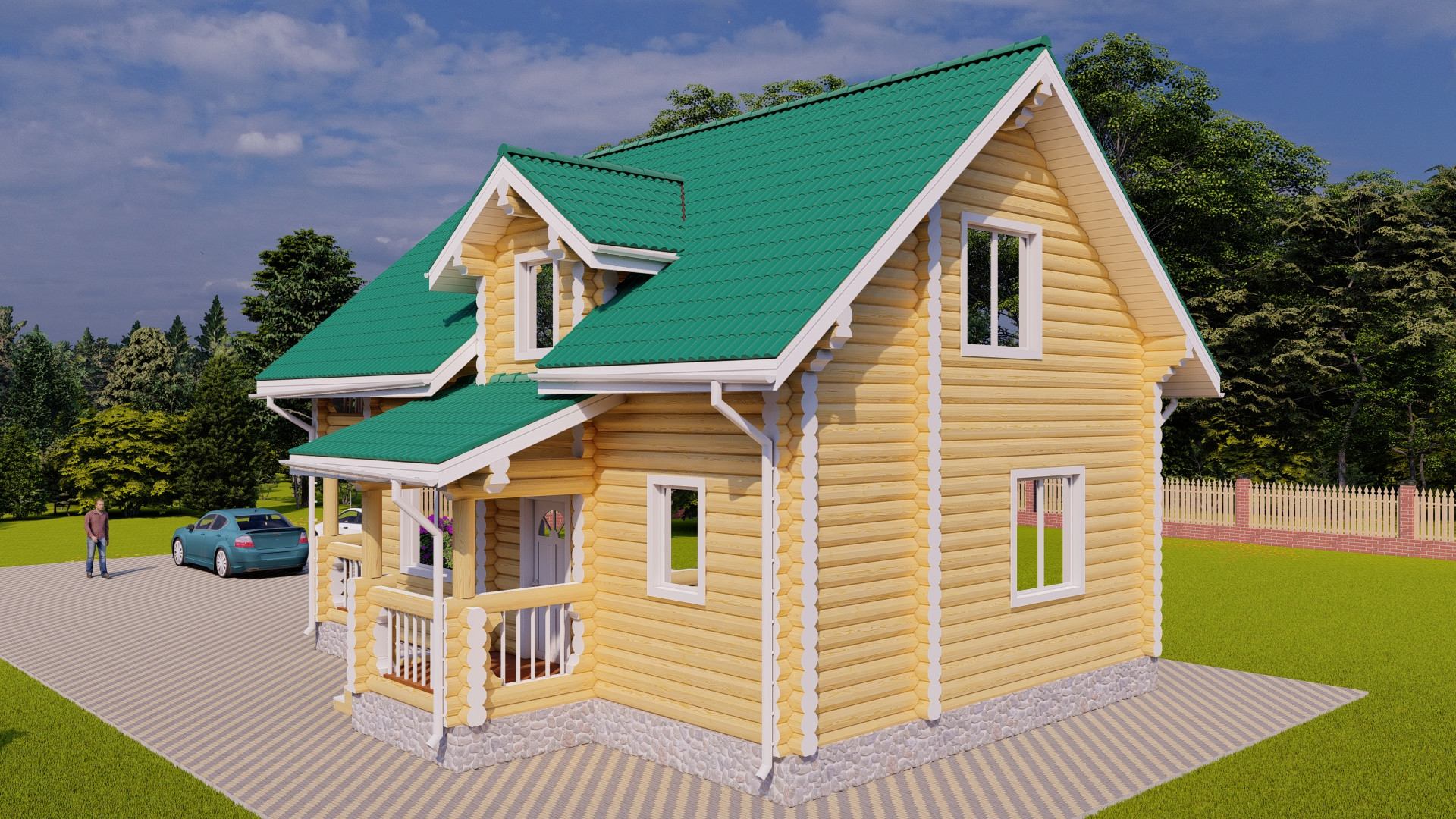 Проект дома из бревна | Фото снаружи